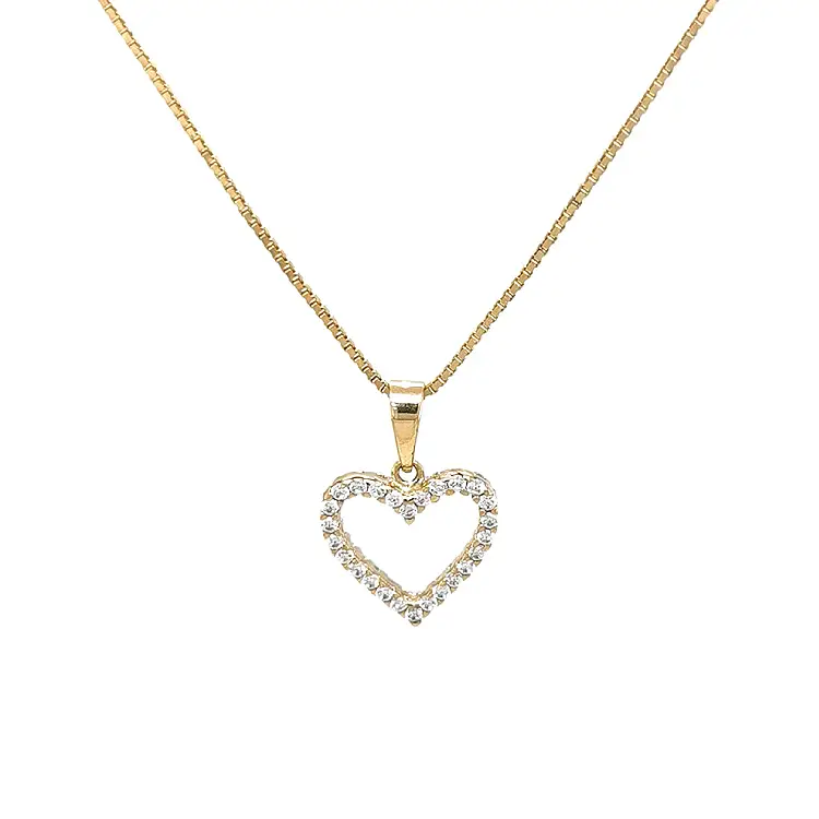 Gold-Anhänger Herz mit Zirkonen