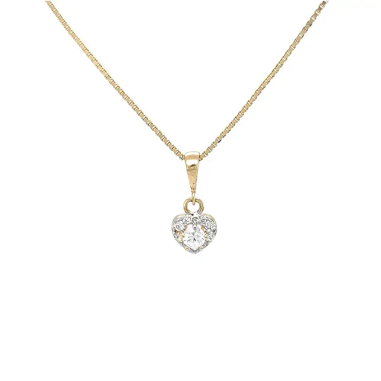 Gold-Anhänger Herz mit Zirkonen