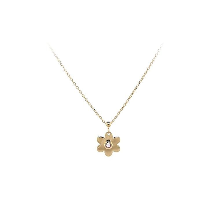 Goldblumenkette mit Zirkon