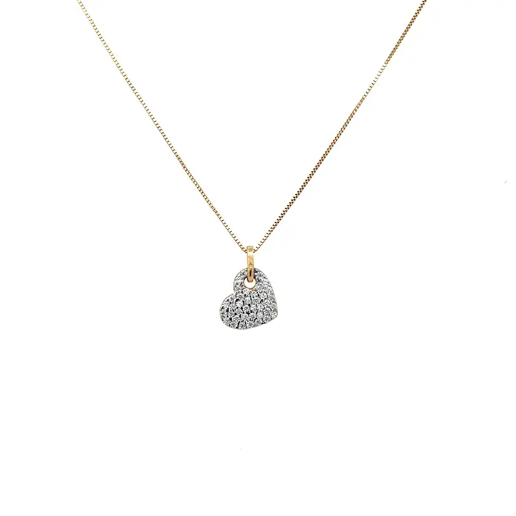 Gold-Anhänger Herz mit Zirkonen