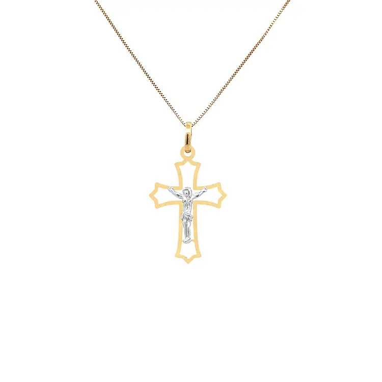 Goldenes Kreuz mit Jesus Christus