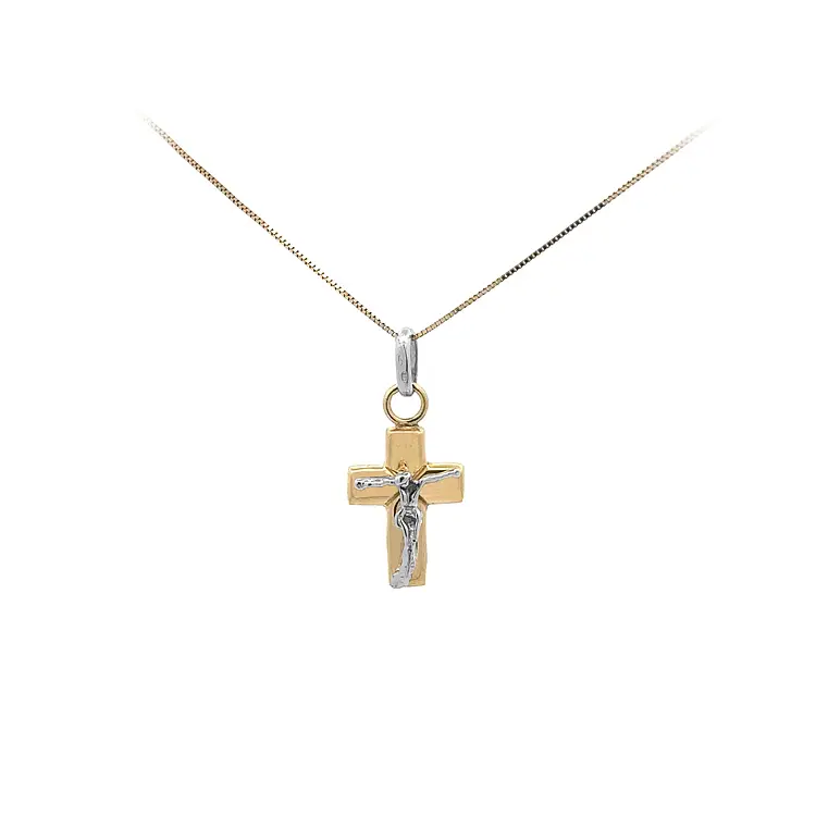 Gold-Anhänger Kreuz mit Jesus Christus