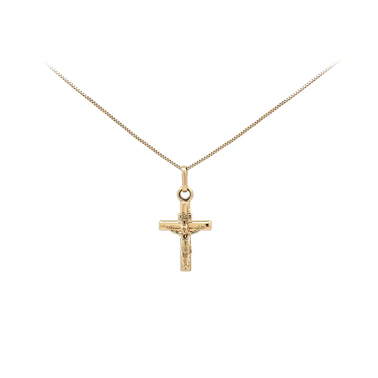 Gold-Anhänger Kreuz mit Jesus Christus