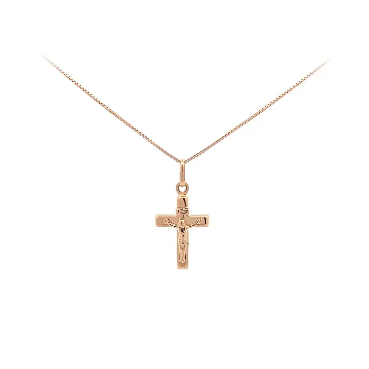Gold-Anhänger Kreuz mit Jesus Christus