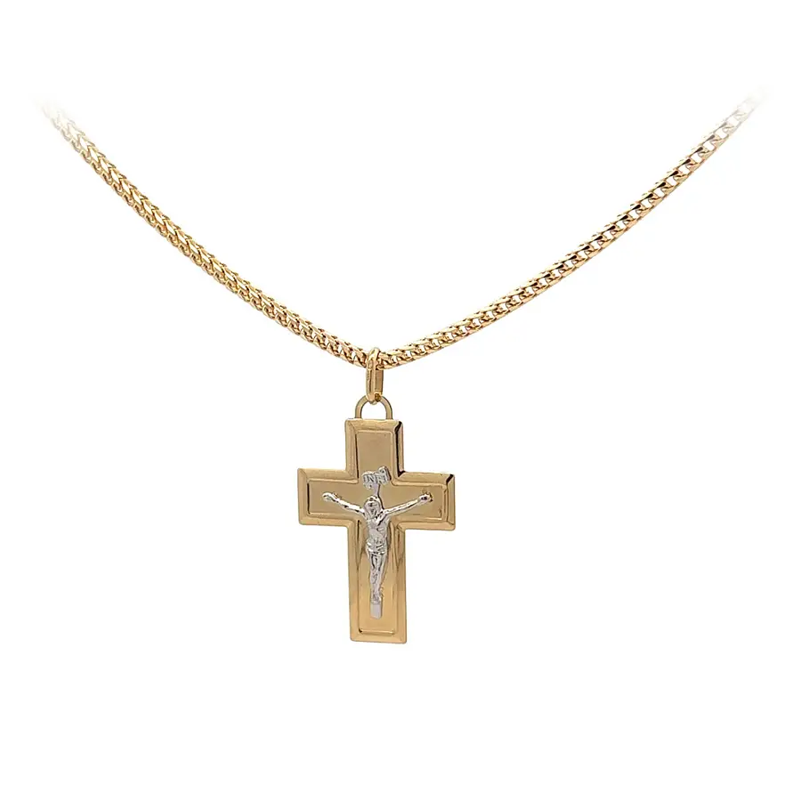 Gold-Anhänger Kreuz mit Jesus Christus