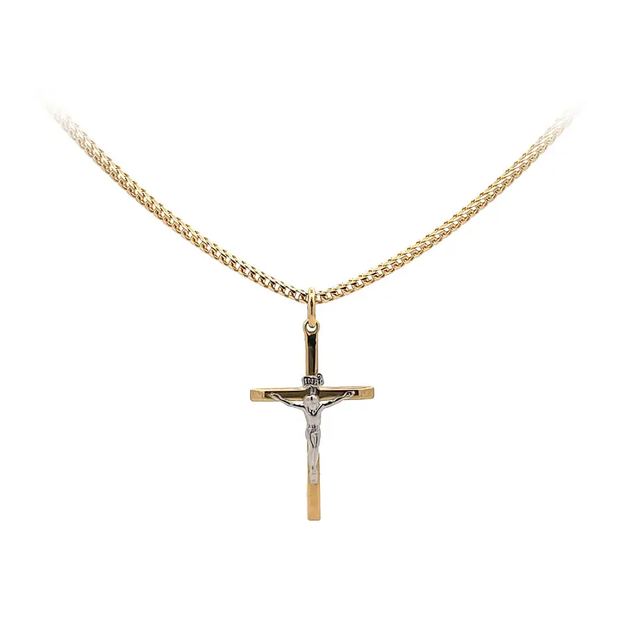 Gold-Anhänger Kreuz mit Jesus Christus