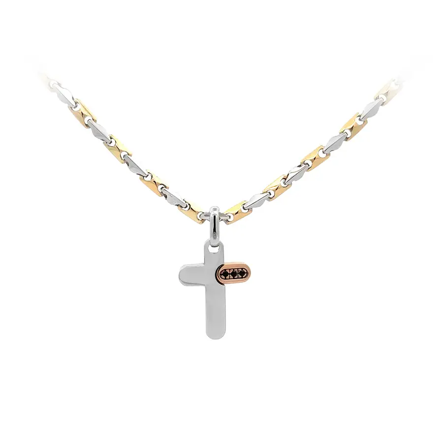 Anhänger Kreuz aus kombiniertem Gold