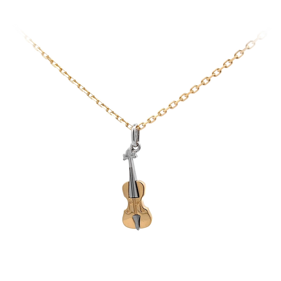 Anhänger Violine aus Kombinationsgold