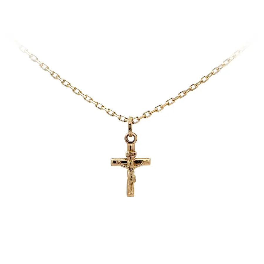 Gold-Anhänger Kreuz mit Jesus Christus