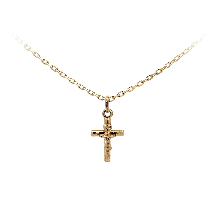 Gold-Anhänger Kreuz mit Jesus Christus