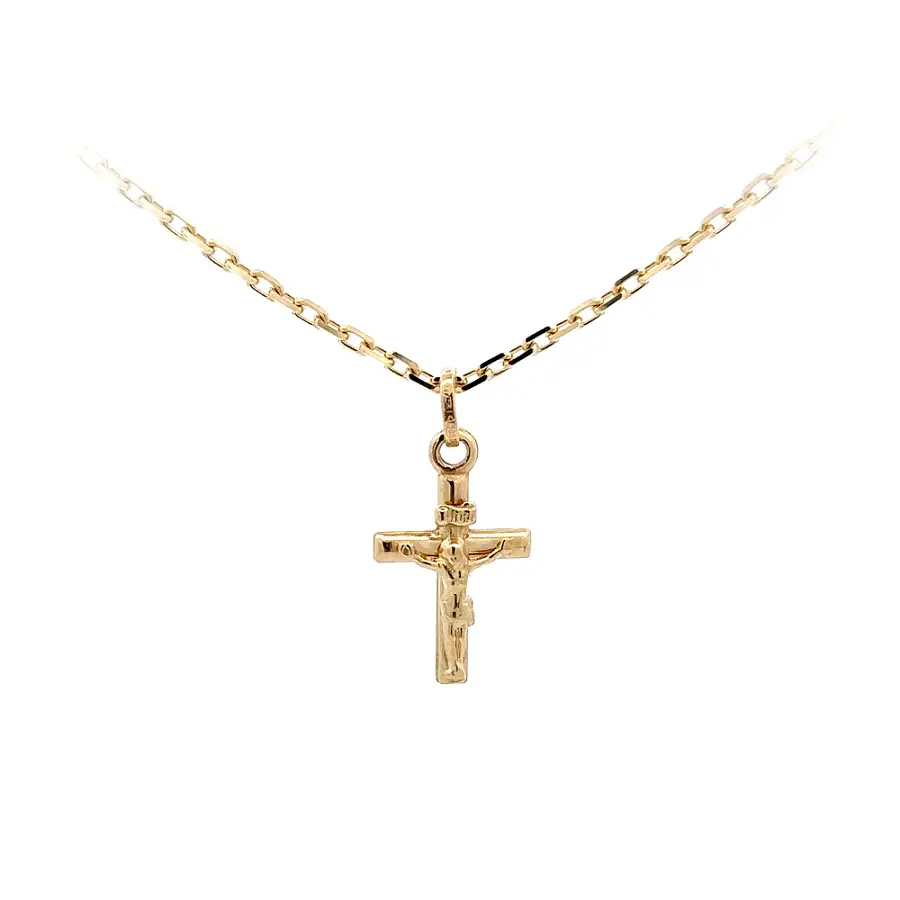 Gold-Anhänger Kreuz mit Jesus Christus