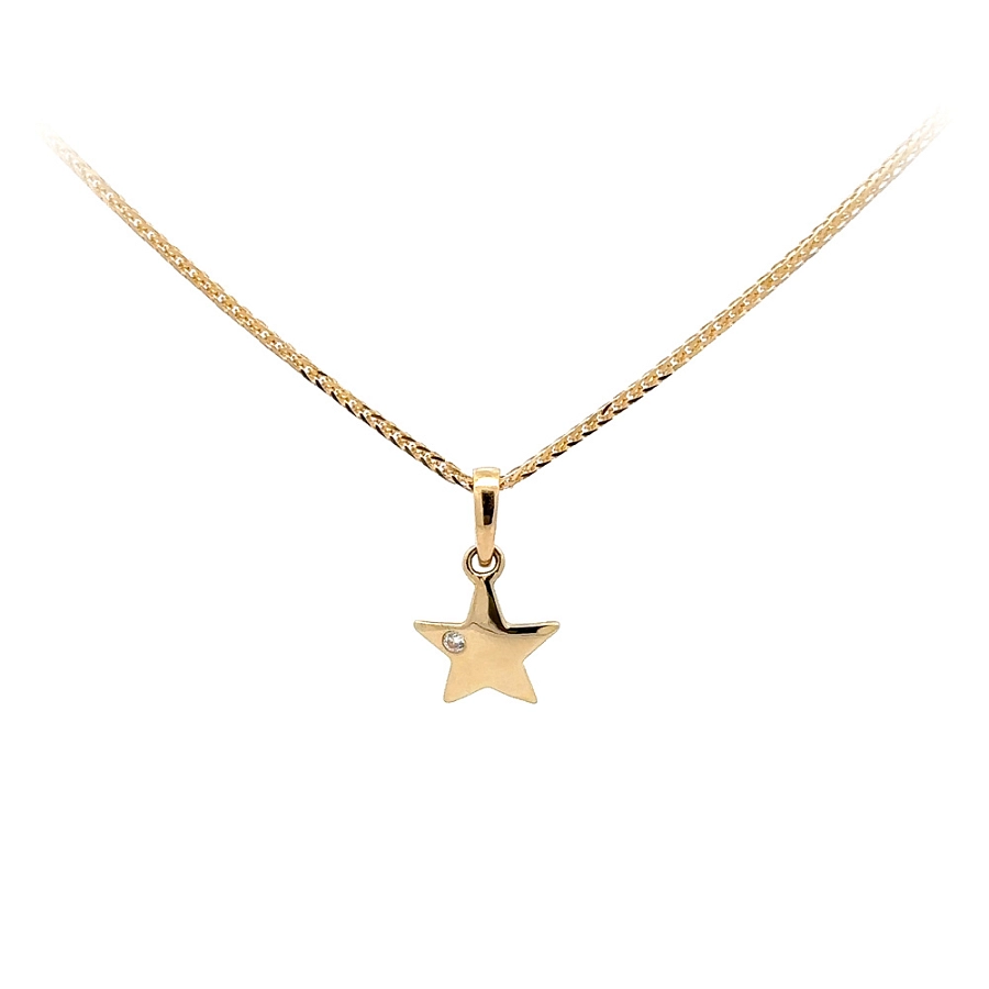 Goldstern-Anhänger mit Zirkon