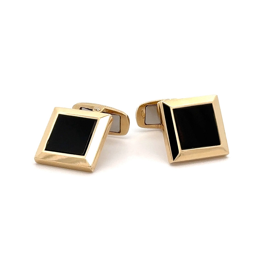 Manschettenknöpfe aus Gold mit Onyx