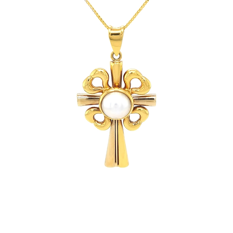 Goldenes Kreuz mit Perle