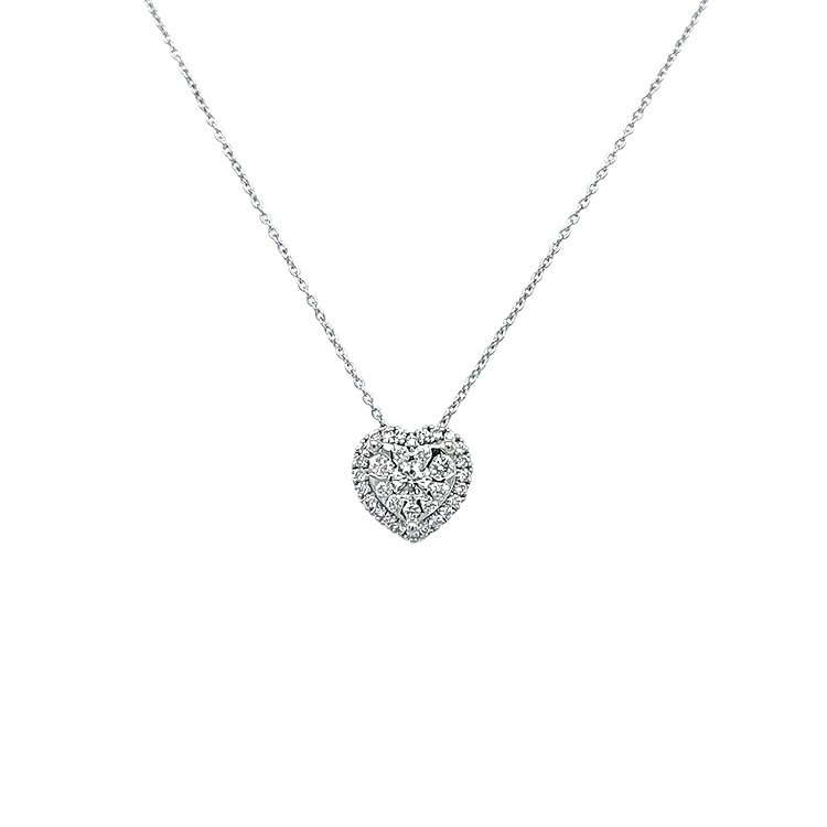 Gold-Anhänger in Herzform mit Diamanten