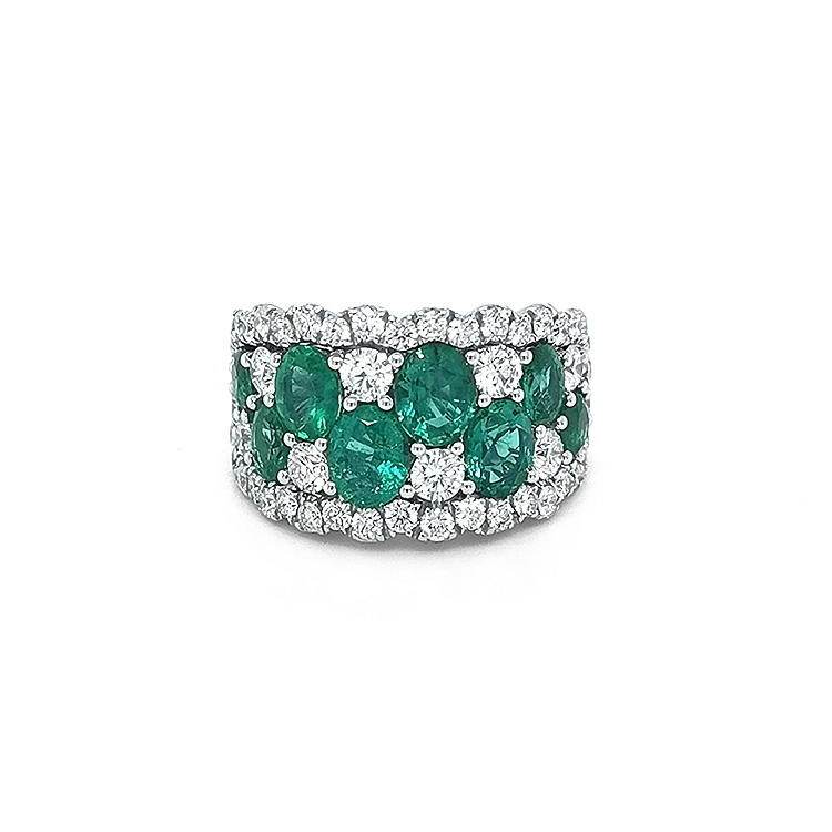 Goldene Presen Crivelli mit Smaragd und Diamanten