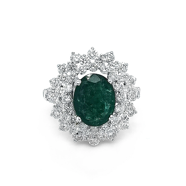 Goldring mit Smaragd und Diamanten