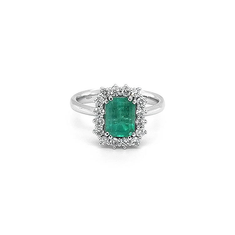 Goldring mit Smaragd und Diamanten
