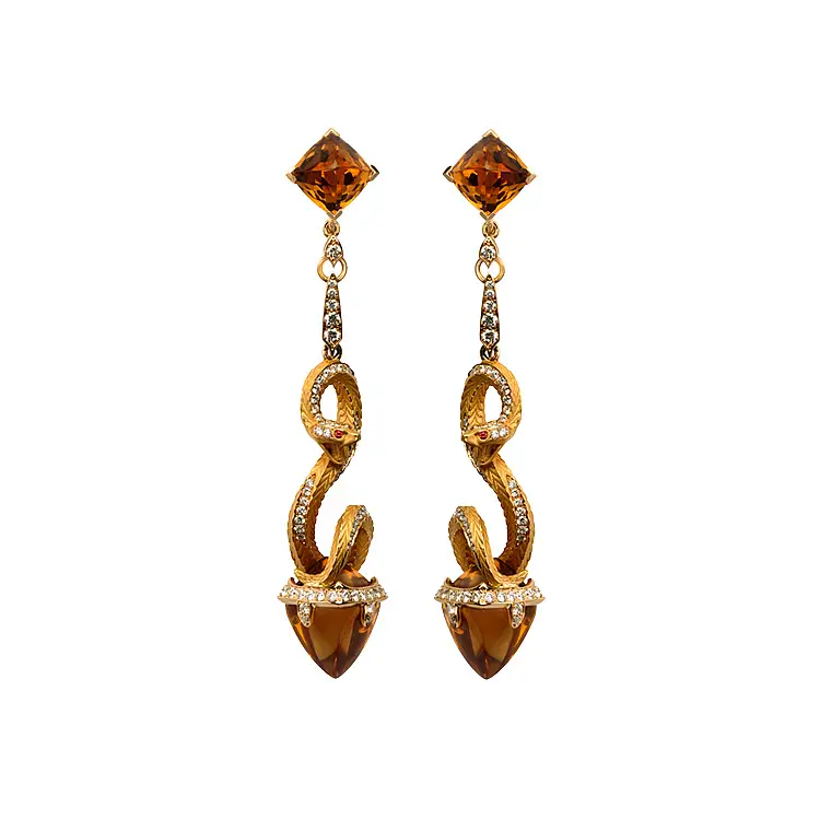 Gold-Ohrringe Carrera y Carrera Mythologie Schlange Antik