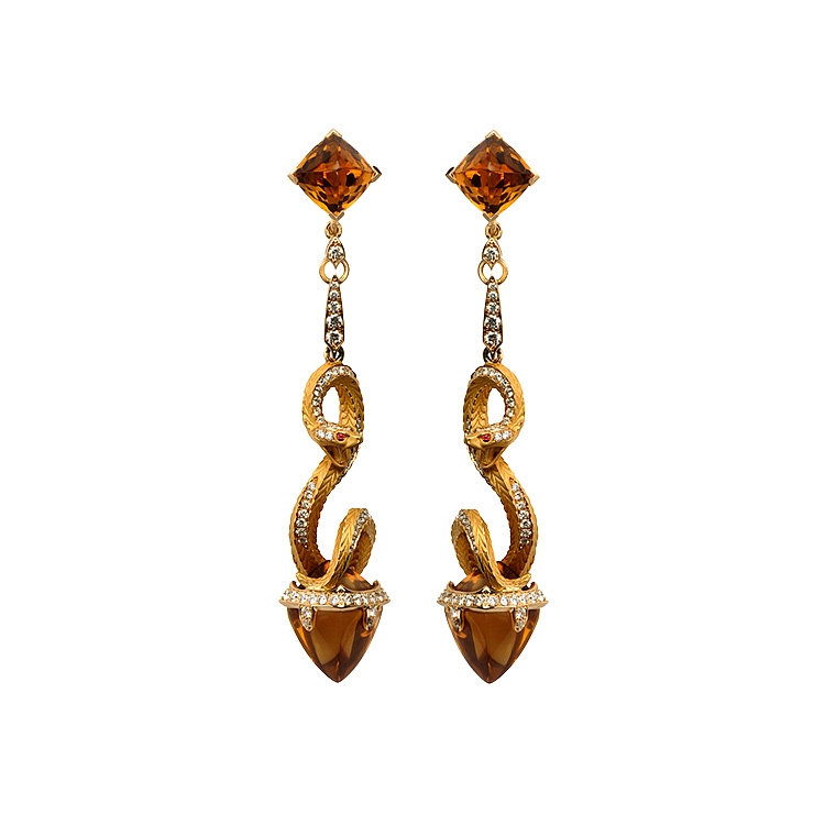 Gold-Ohrringe Carrera y Carrera Mythologie Schlange Antik