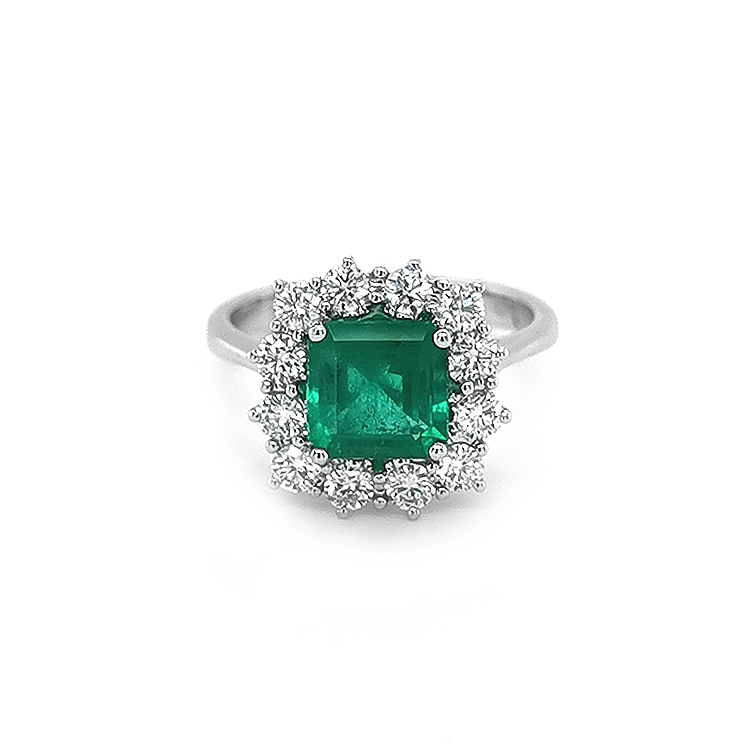 Goldring mit Smaragd und Diamanten