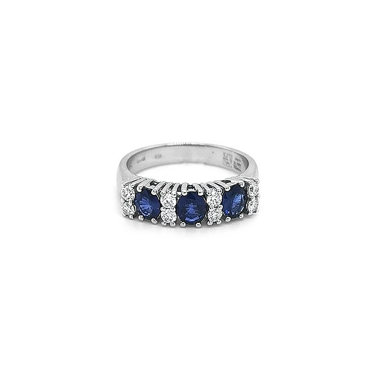 Goldring mit Saphiren und Diamanten