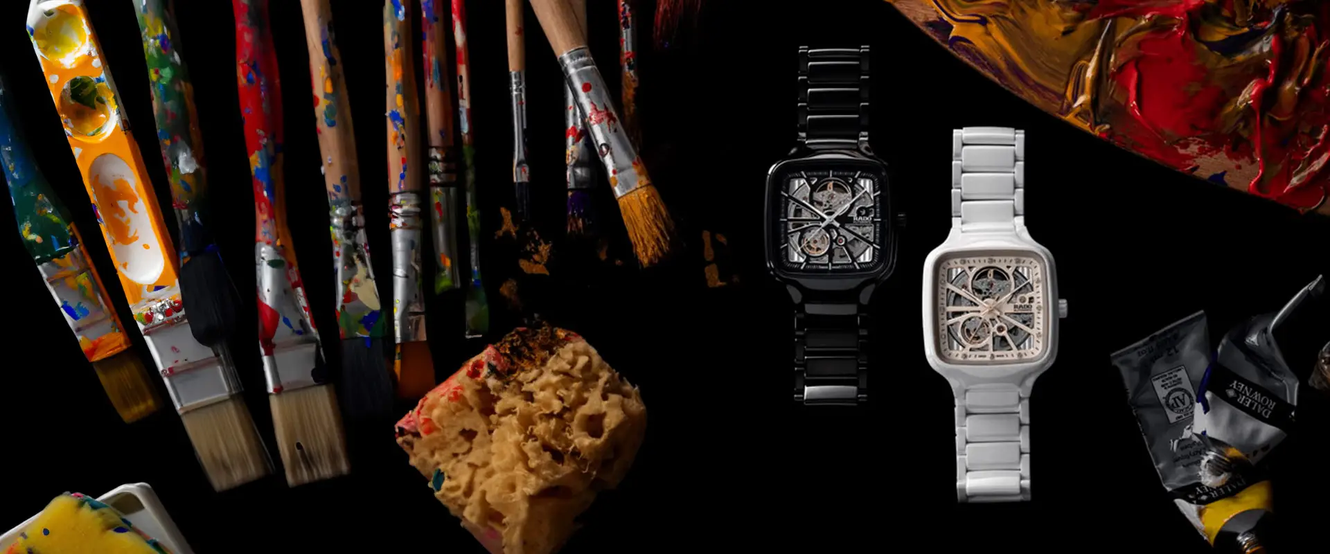 Keramische Uhr mit Diamanten Rado True Square Open Heart