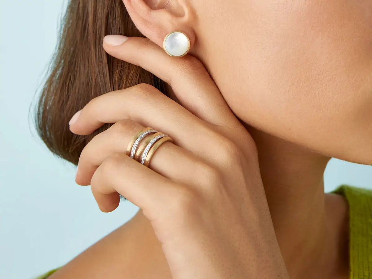 Gold-Ohrringe Marco Bicego Jaipur Link OB1841 B YW Q6